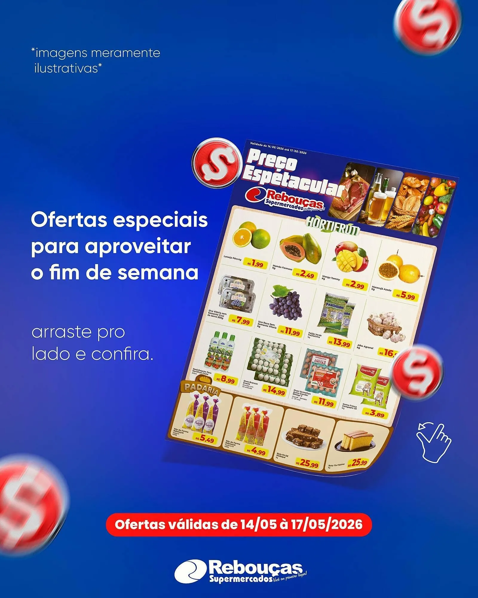 Encarte de Catálogo Rebouças Supermercados 14 de maio até 17 de maio 2026 - Pagina 1