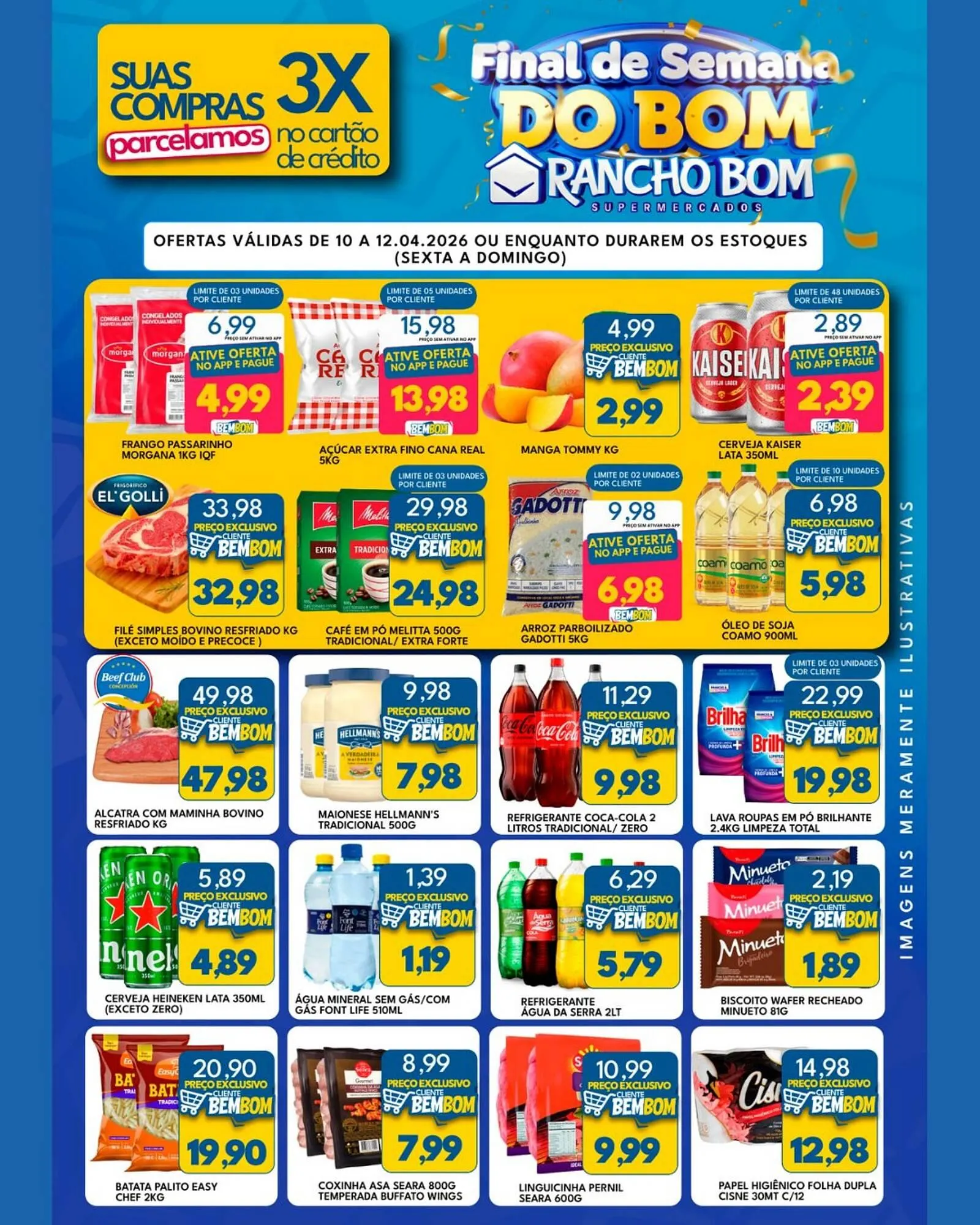 Encarte de Catálogo Rancho Bom Supermercados 10 de abril até 12 de abril 2026 - Pagina 1