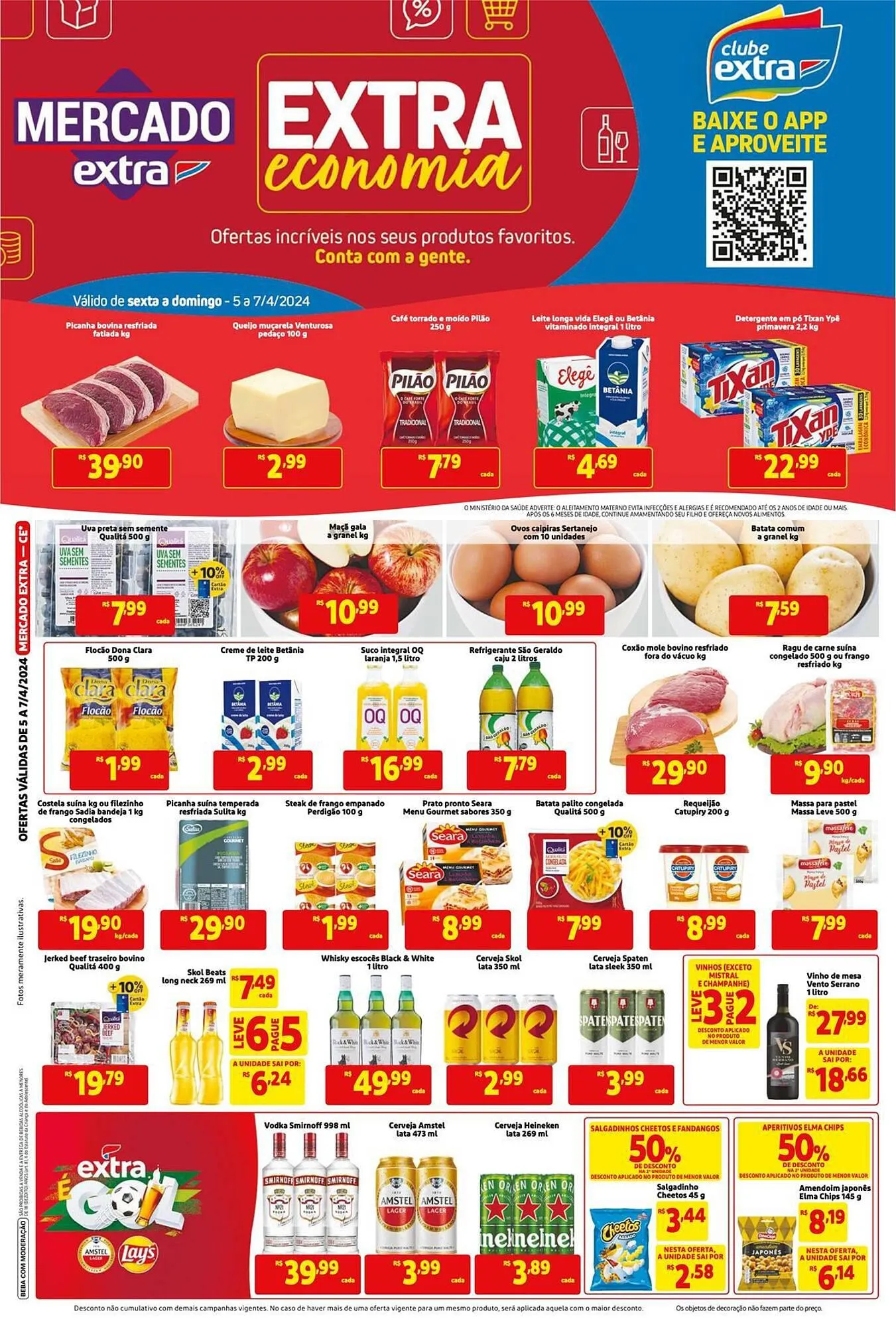 Encarte de Catálogo Mercado Extra 5 de abril até 7 de abril 2024 - Pagina 1