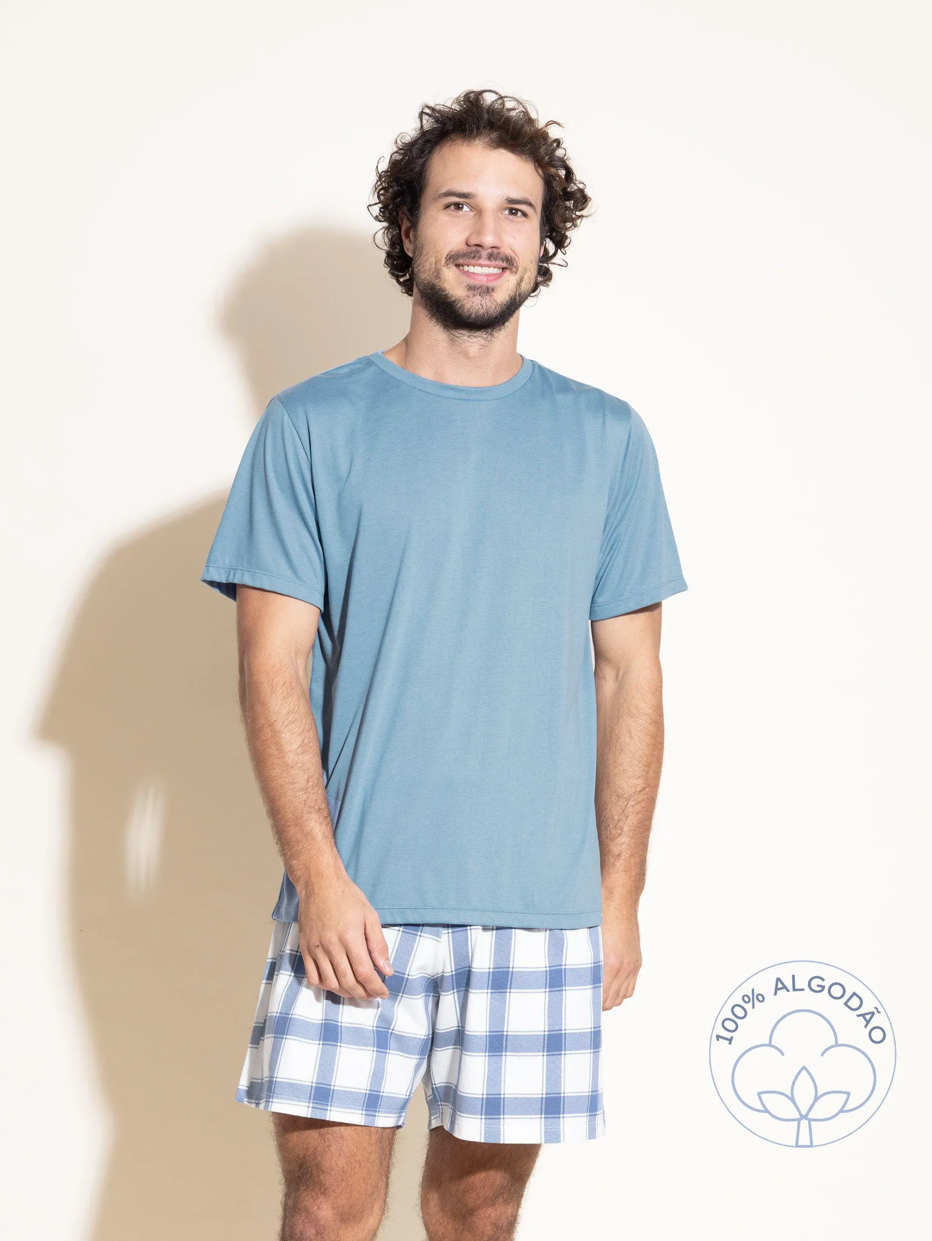 Pijama Masculino Manga Curta Family Love