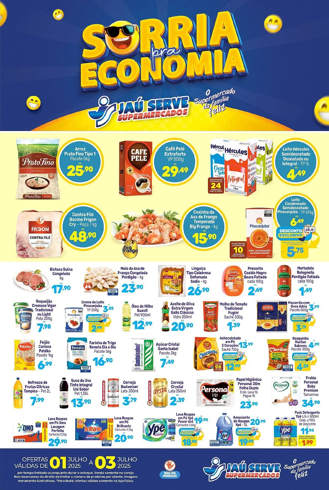 Encarte de Catálogo Supermercados Jau Serve 1 de julho até 3 de julho 2025 - Pagina 1