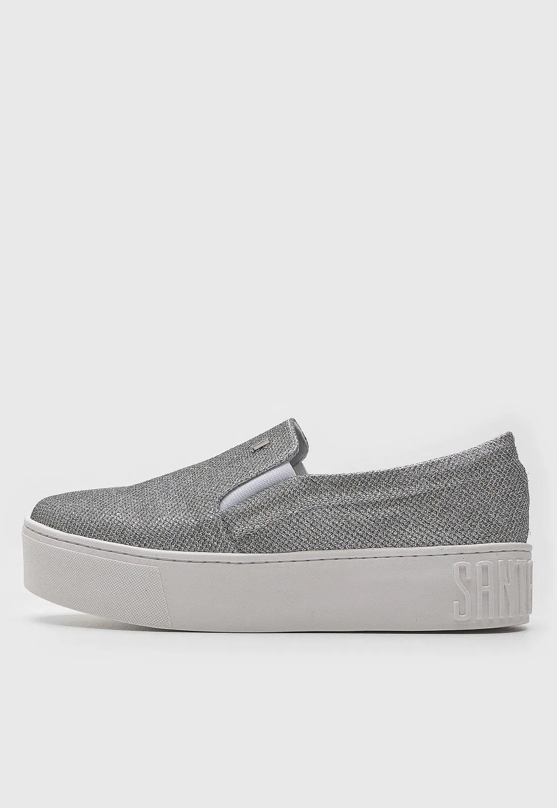 Tênis Slip On Santa Lolla Plataforma Prata