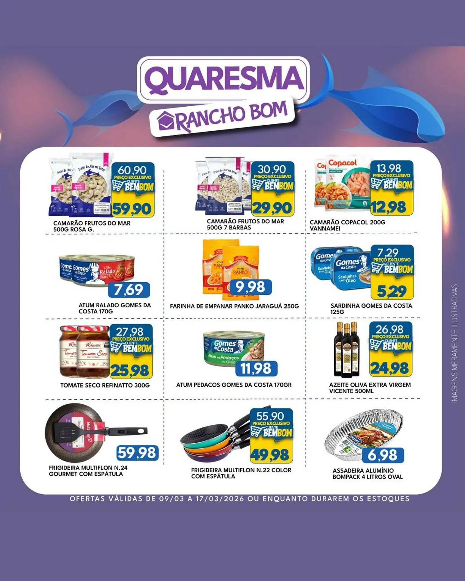 Encarte de Catálogo Rancho Bom Supermercados 9 de março até 17 de março 2026 - Pagina 1
