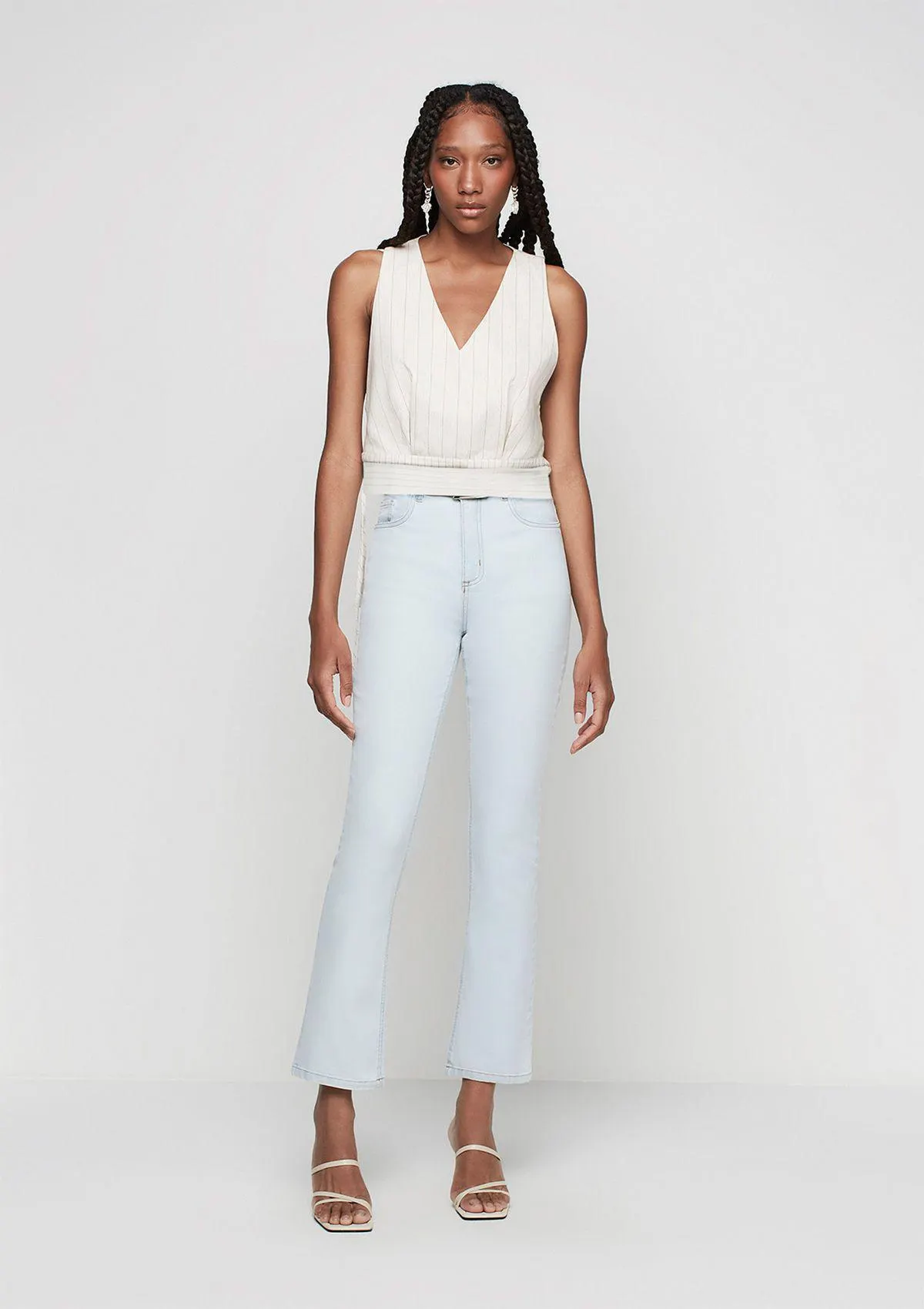 Calça Jeans Bootcut Petit Cintura Média - Azul