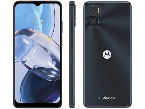 Smartphone Motorola Moto E22 128GB Azul 4G 4GB RAM 6,5" Câm. Dupla + Selfie 5MP Dual Chip