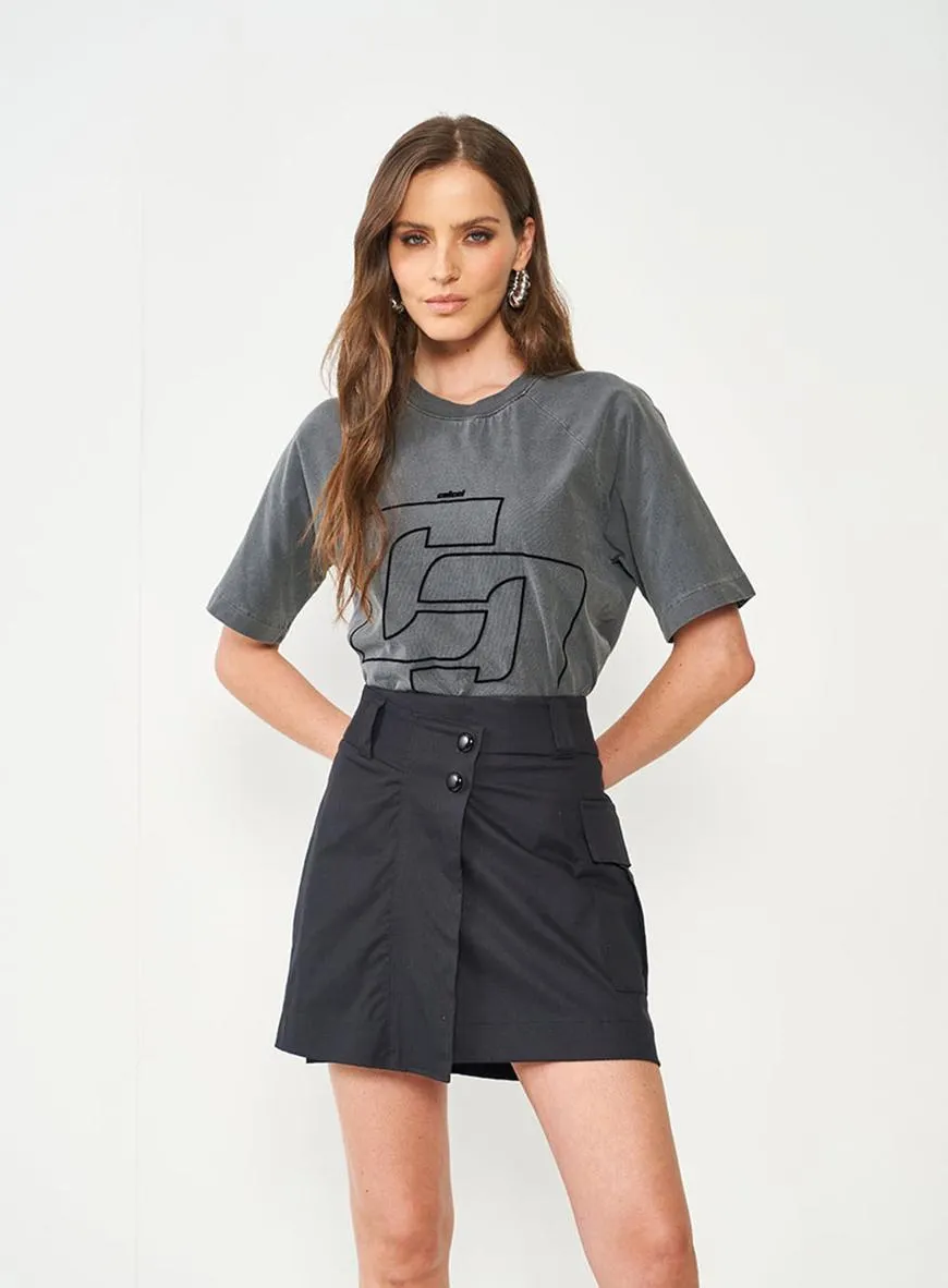 Camiseta Loose Com Duplo C