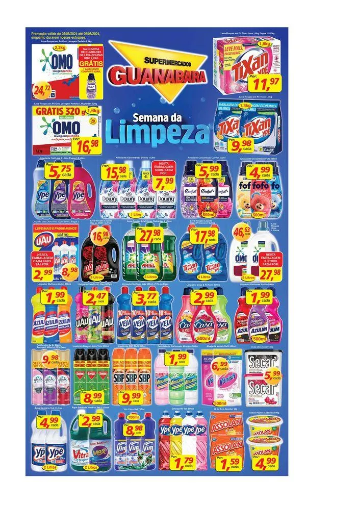 Encarte de Oferta Supermercados Guanabara 8 de agosto até 9 de agosto 2024 - Pagina 1