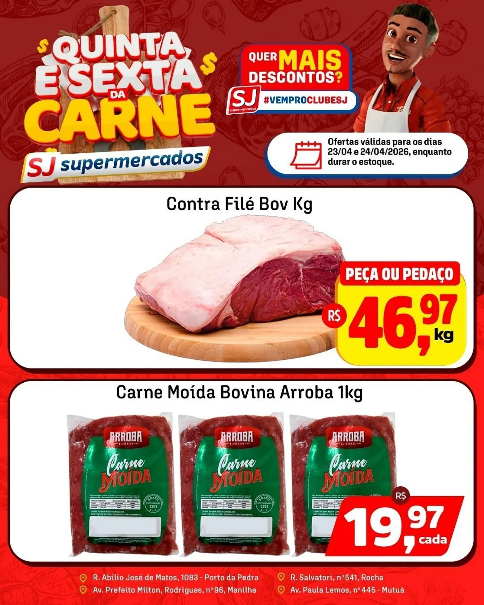 Encarte de Encarte Sj Supermercados 23 de abril até 24 de abril 2026 - Pagina 1