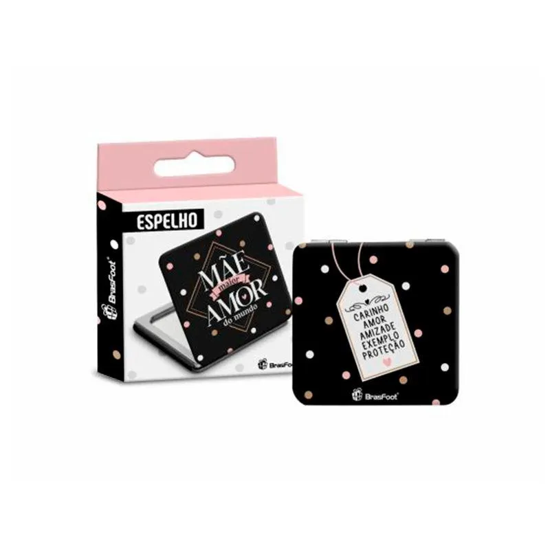 Espelho de Bolsa Individual Mãe Maior Amor do Mundo - Brasfoot
