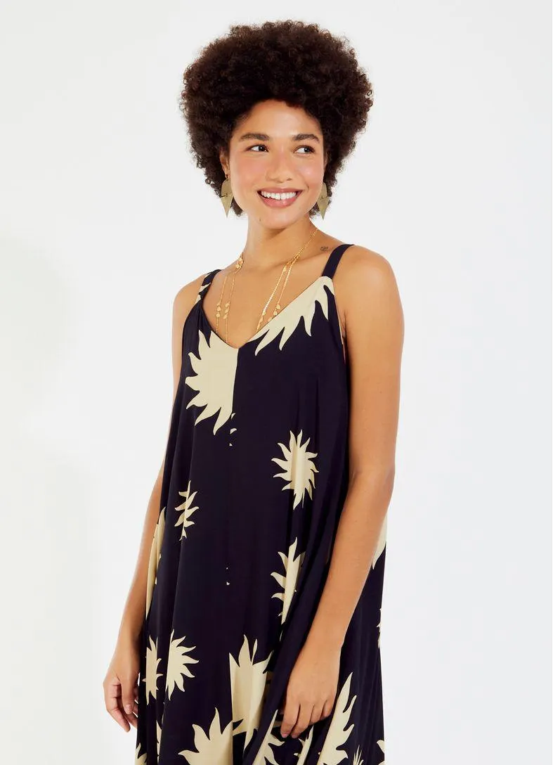 Vestido lenço estampado sois