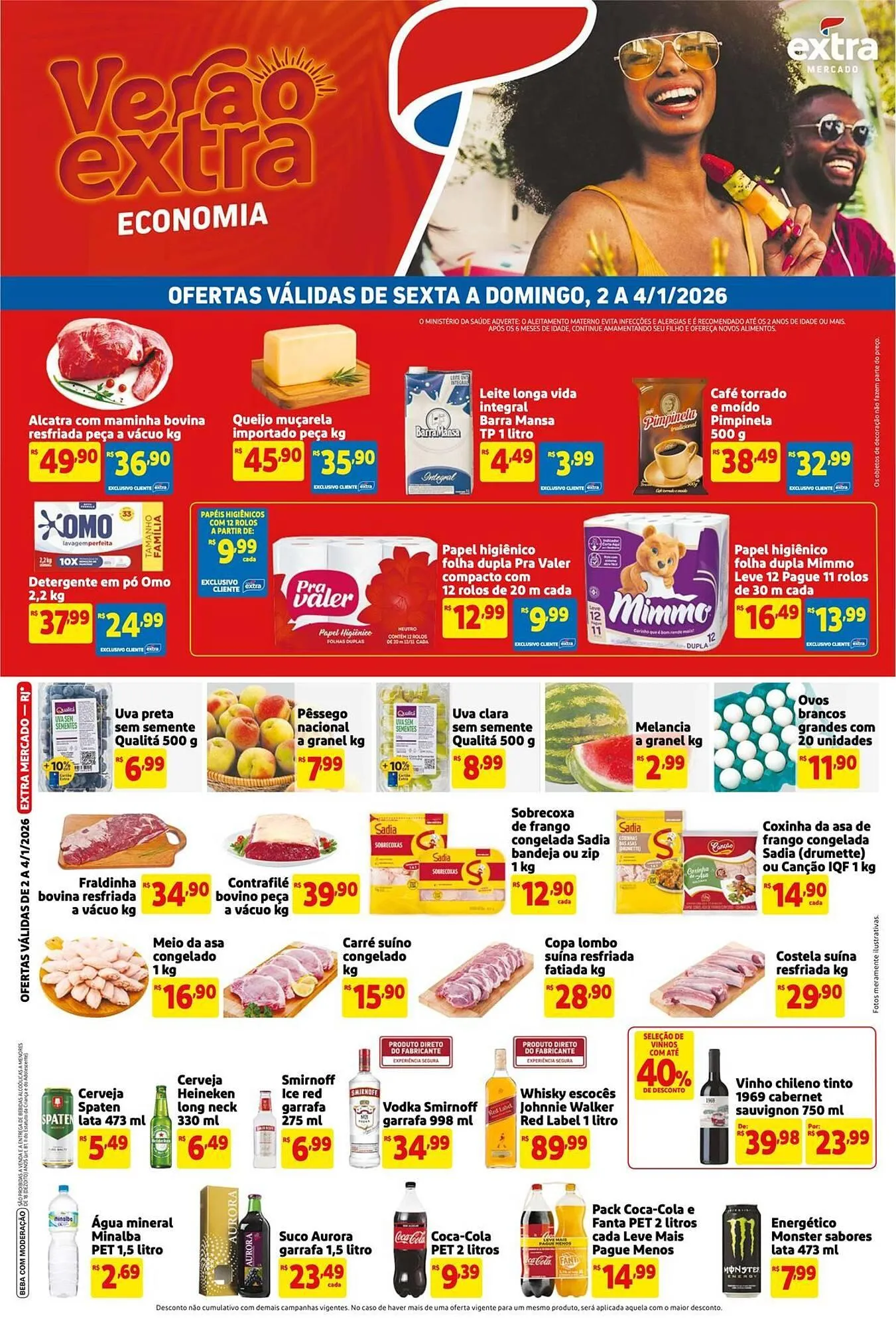 Encarte de Encarte Mercado Extra 2 de janeiro até 4 de janeiro 2026 - Pagina 1