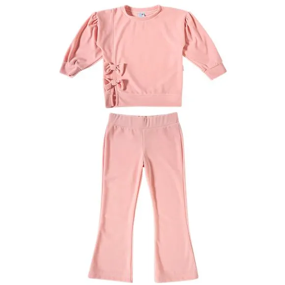 Conjunto comprido rosa plush kids tip top