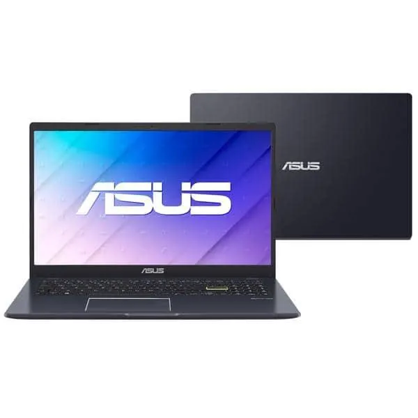 Notebook Asus Intel Celeron Dual Core, 4GB de Memória, Armazenamento 128GB eMMC, Windows 11, Preto, Tela de 15,6", com Microsoft 365 Personal 12 Meses*, E510MA-BR1347WS - CX 1 UN