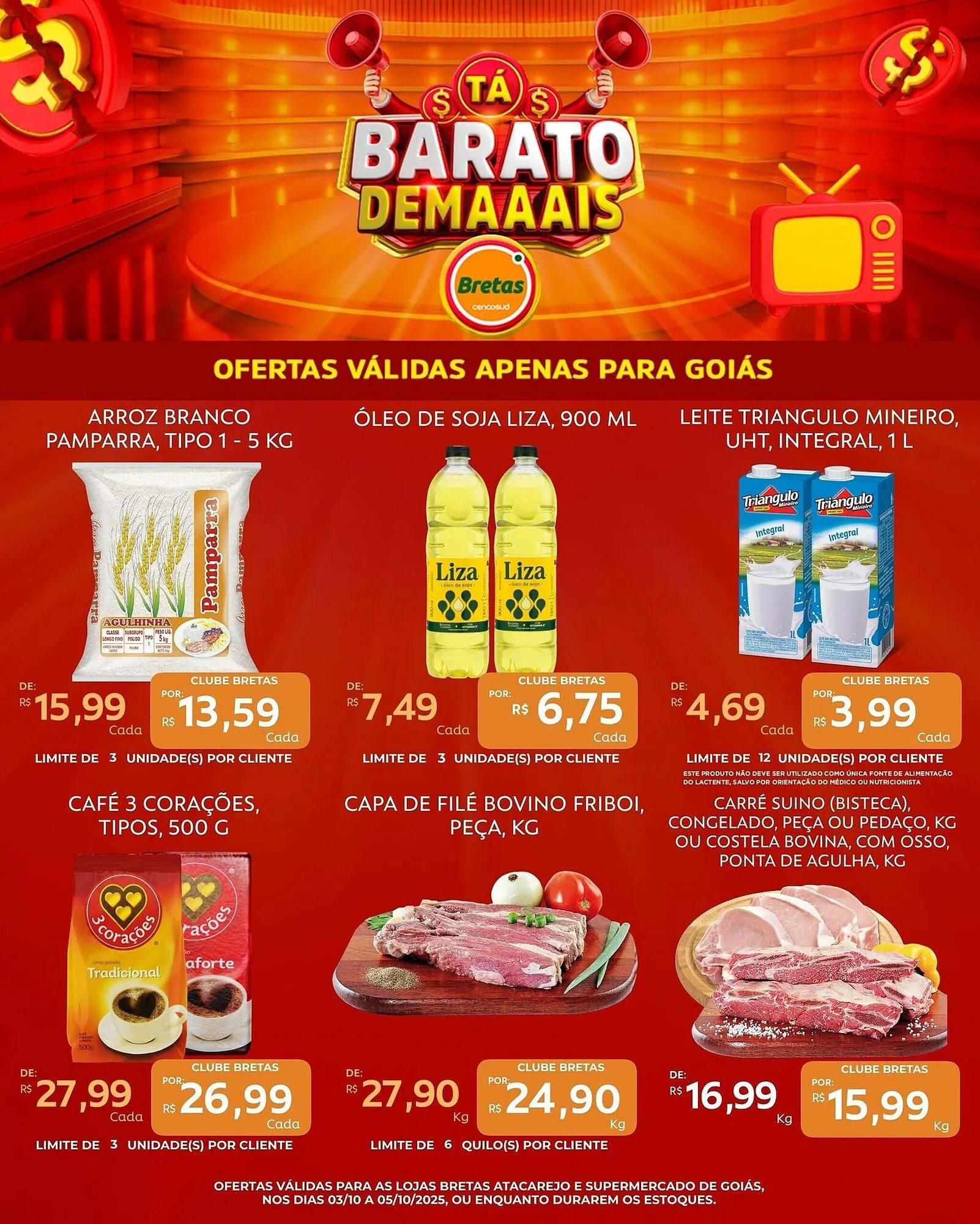 Encarte de Catálogo Supermercados Bretas 3 de outubro até 5 de outubro 2025 - Pagina 1
