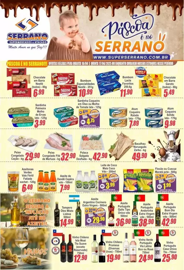 Encarte de Encarte Serrano Supermercado 16 de abril até 17 de abril 2025 - Pagina 1
