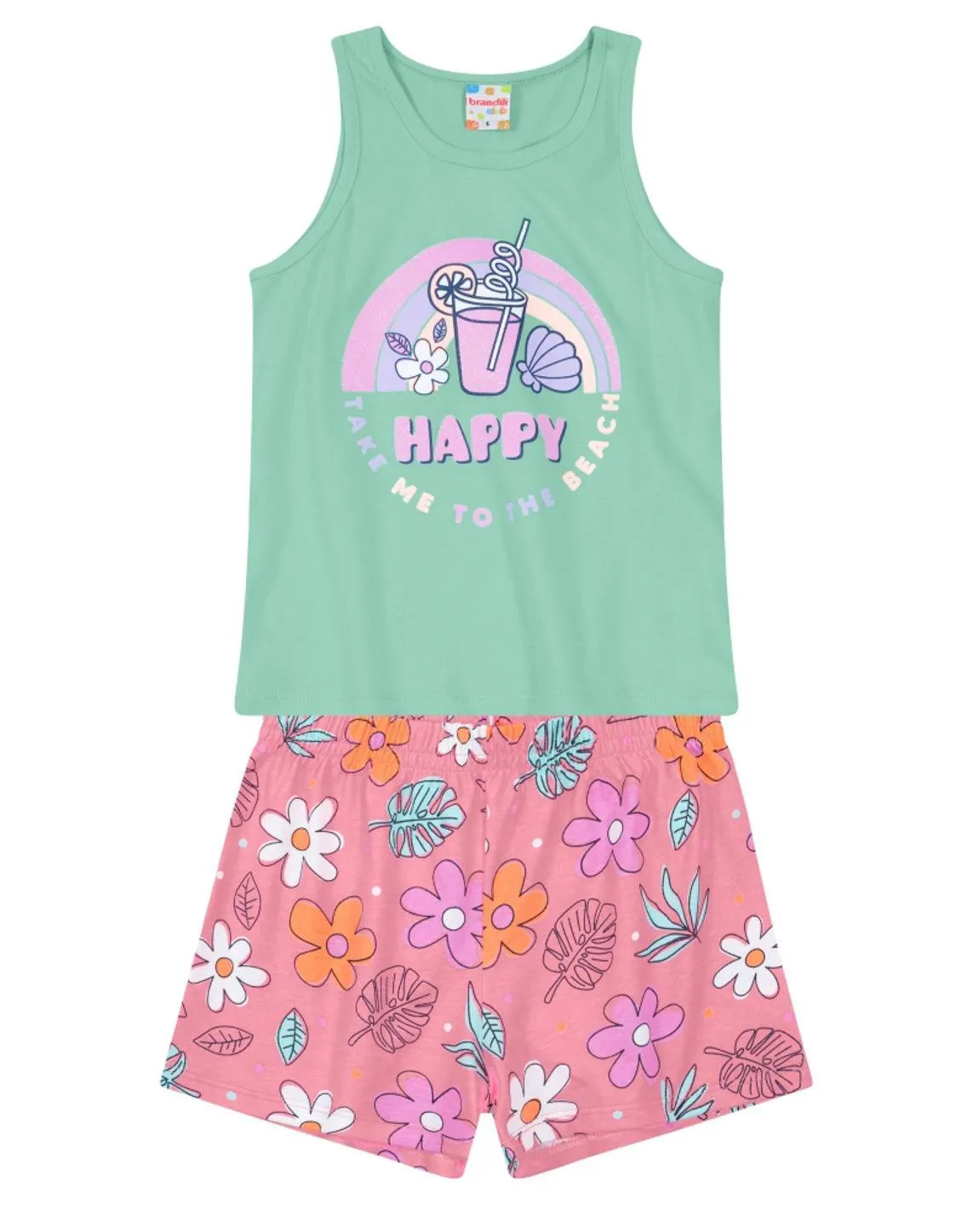 Conjunto Infantil Menina Em Malha Brandili