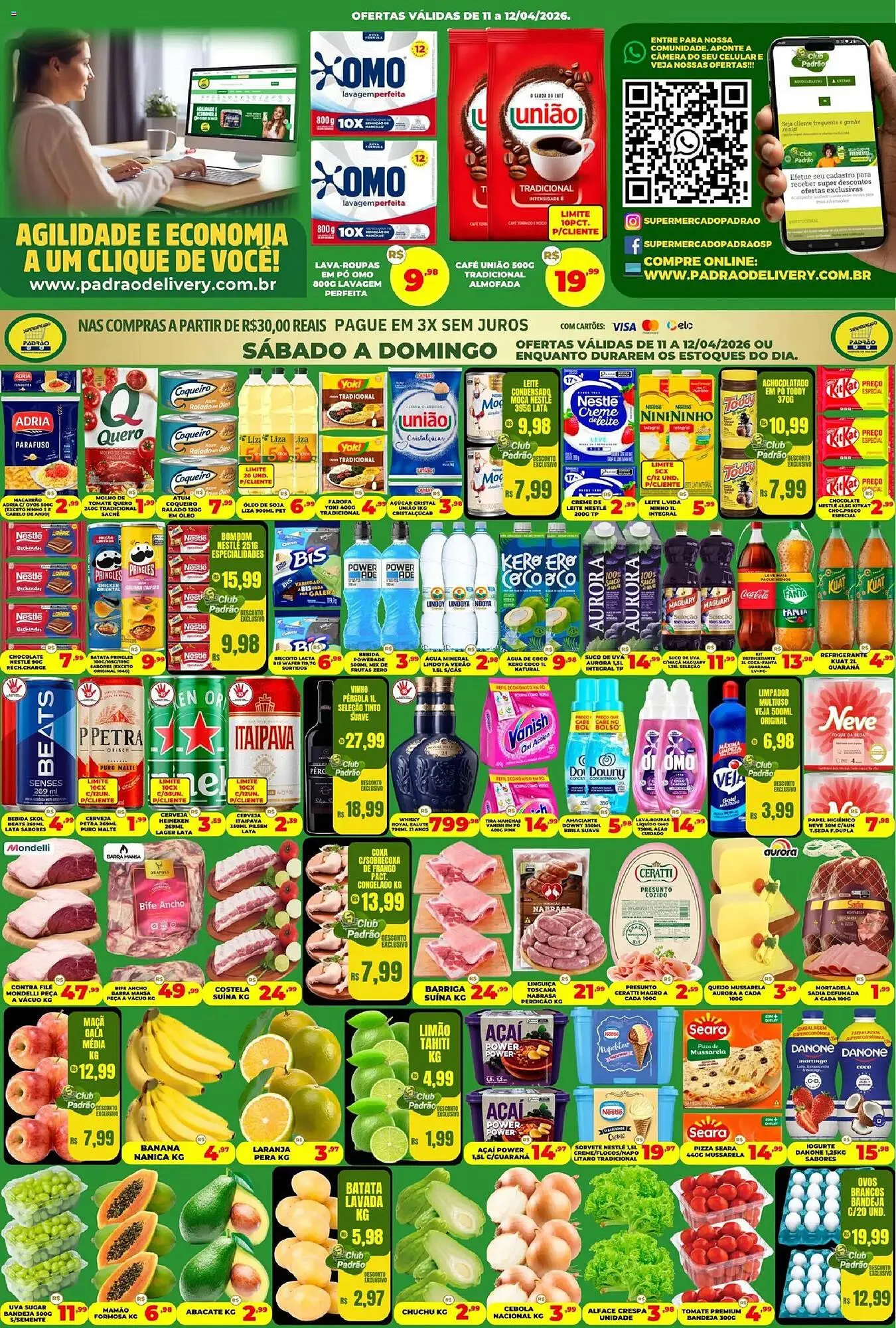Encarte de Folheto Supermercado Padrão 11 de abril até 12 de abril 2026 - Pagina 1