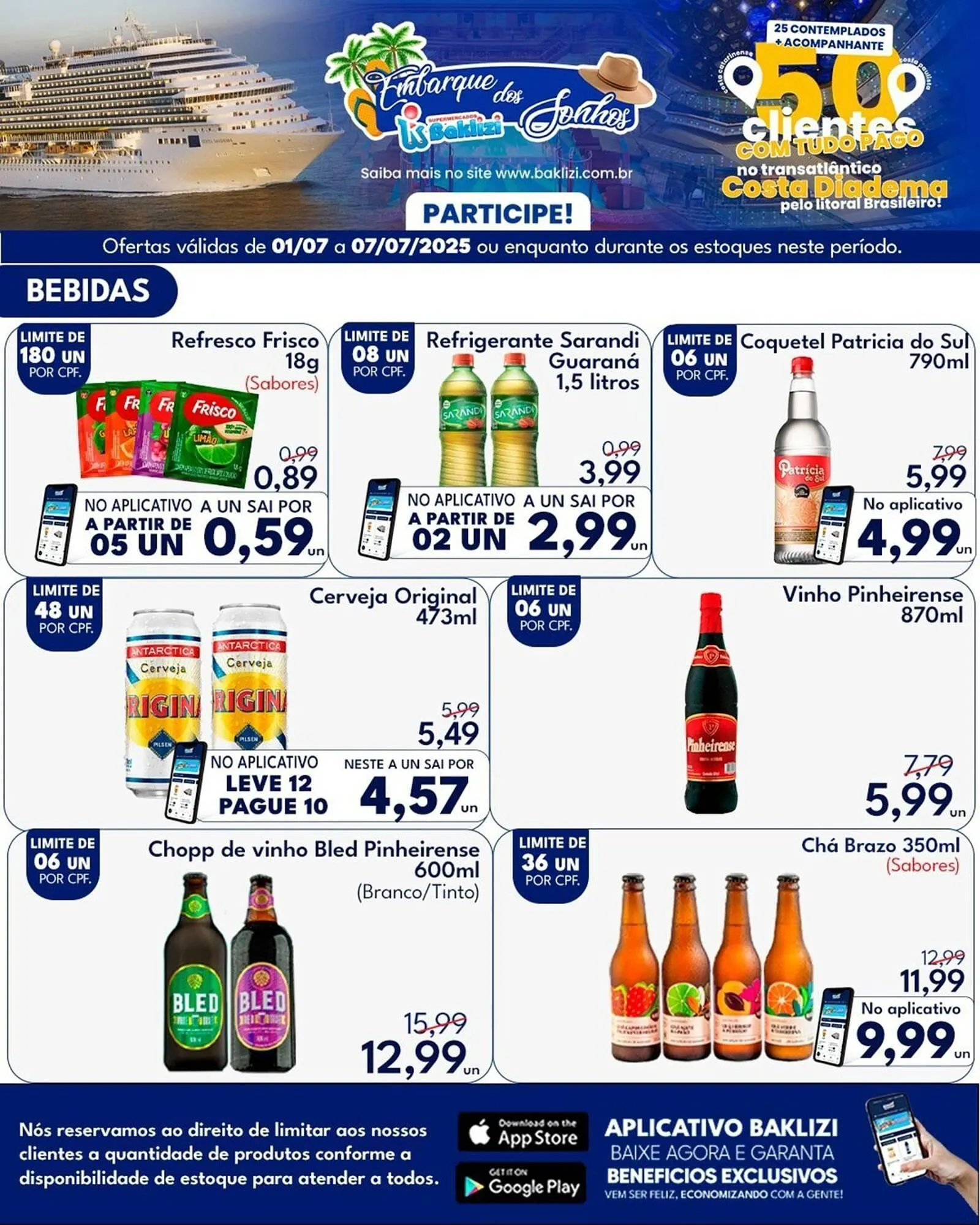 Encarte de Catálogo Supermercados Baklizi 1 de julho até 7 de julho 2025 - Pagina 1