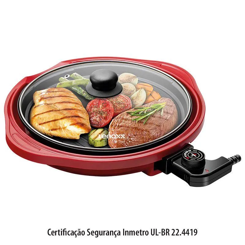 Grill Multifuncional Life Red - Lenoxx