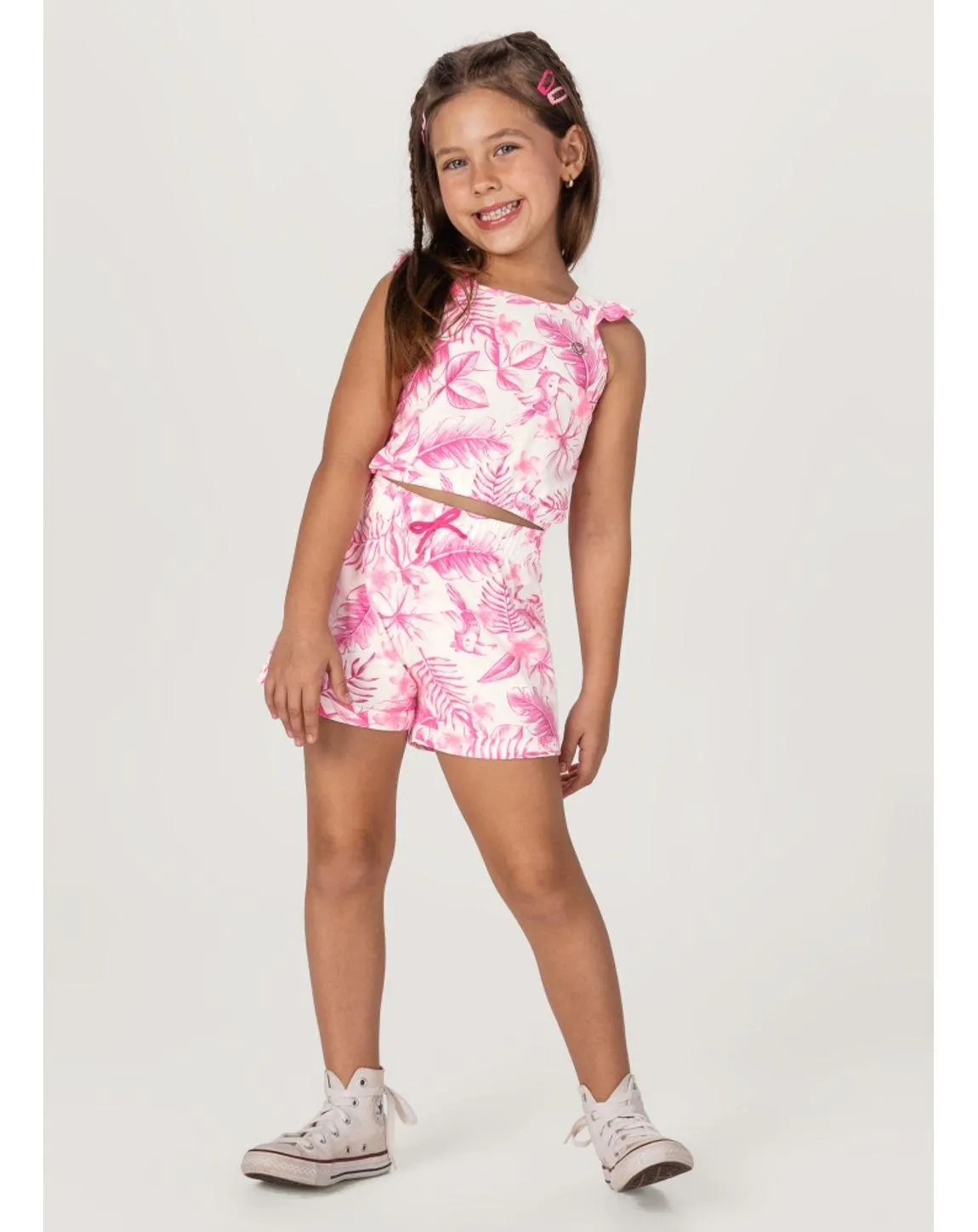 Conjunto Infantil Menina De Folhas Brandili