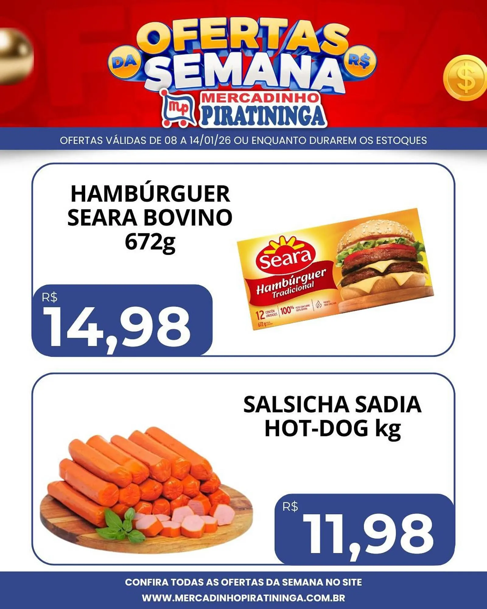 Encarte de Catálogo Mercadinho Piratininga 8 de janeiro até 14 de janeiro 2026 - Pagina 2