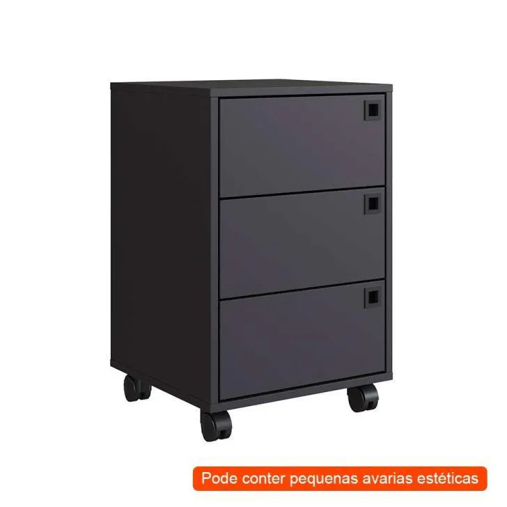 [OUTLET] Gaveteiro Roma 3 GV Preto