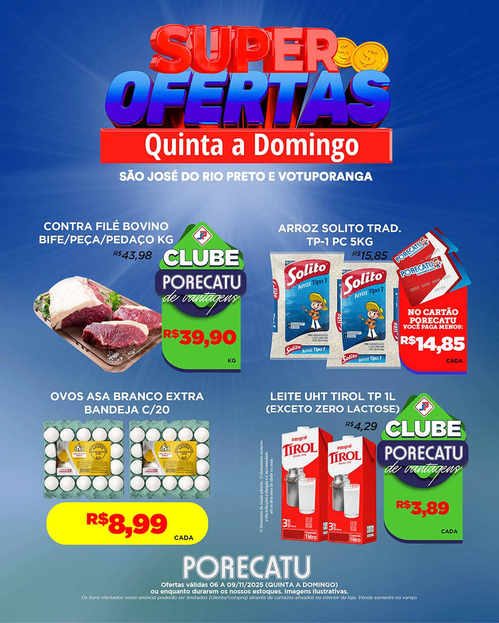 Encarte de Catálogo Supermercado Porecatu 6 de novembro até 9 de novembro 2025 - Pagina 1