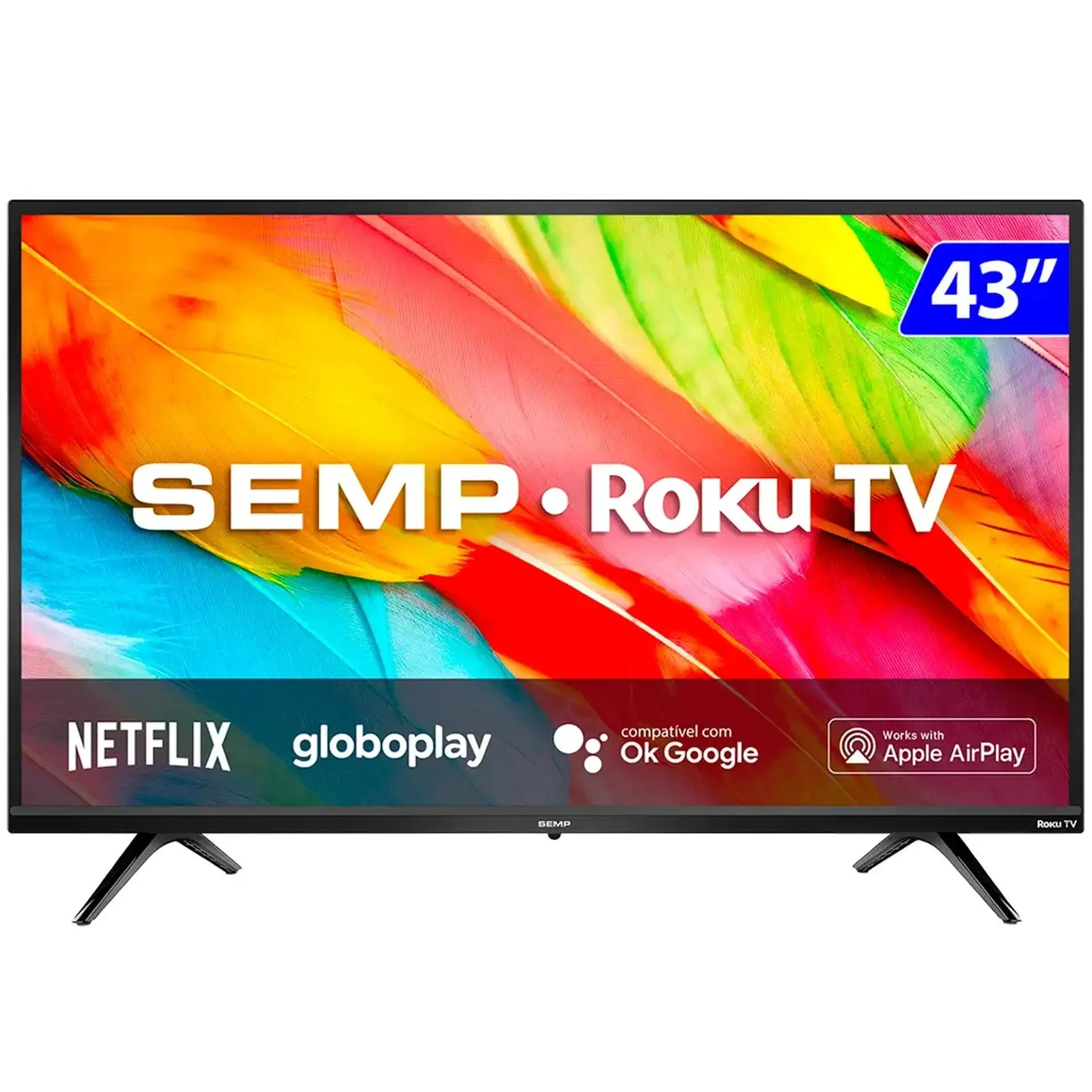Smart TV Semp LED 43" Full HD Wi-Fi HDMI USB Roku