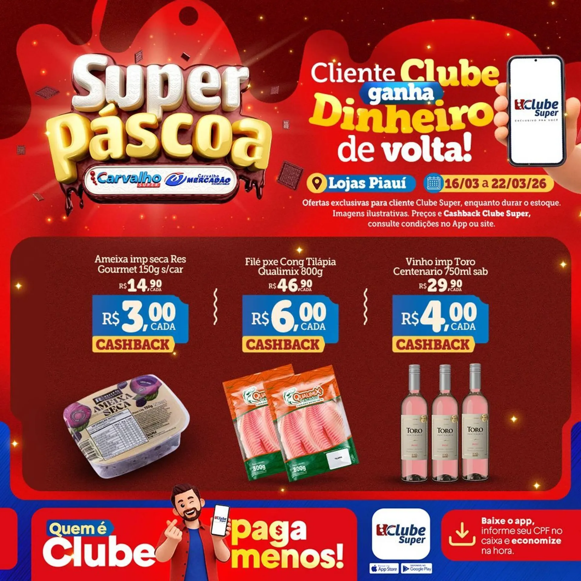 Encarte de Catálogo Carvalho Supermercado 16 de março até 22 de março 2026 - Pagina 1