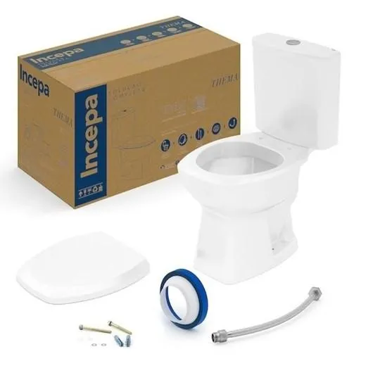 Kit Vaso Sanitário Com Caixa Acoplada E Acessórios Thema Branco Incepa