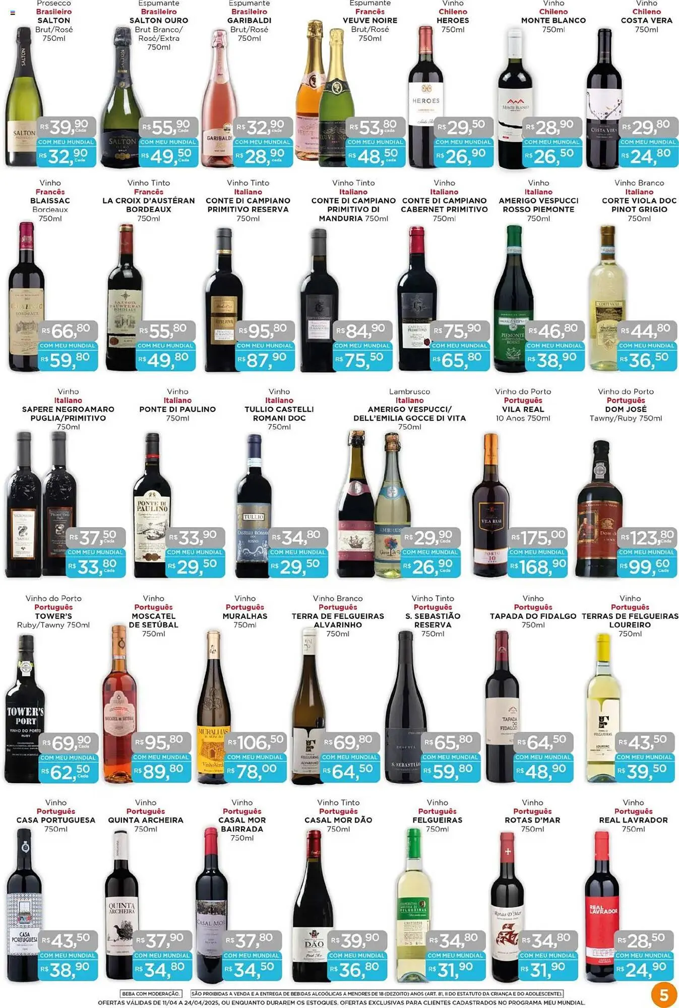 Encarte de Catálogo Supermercados Mundial 11 de abril até 24 de abril 2025 - Pagina 5