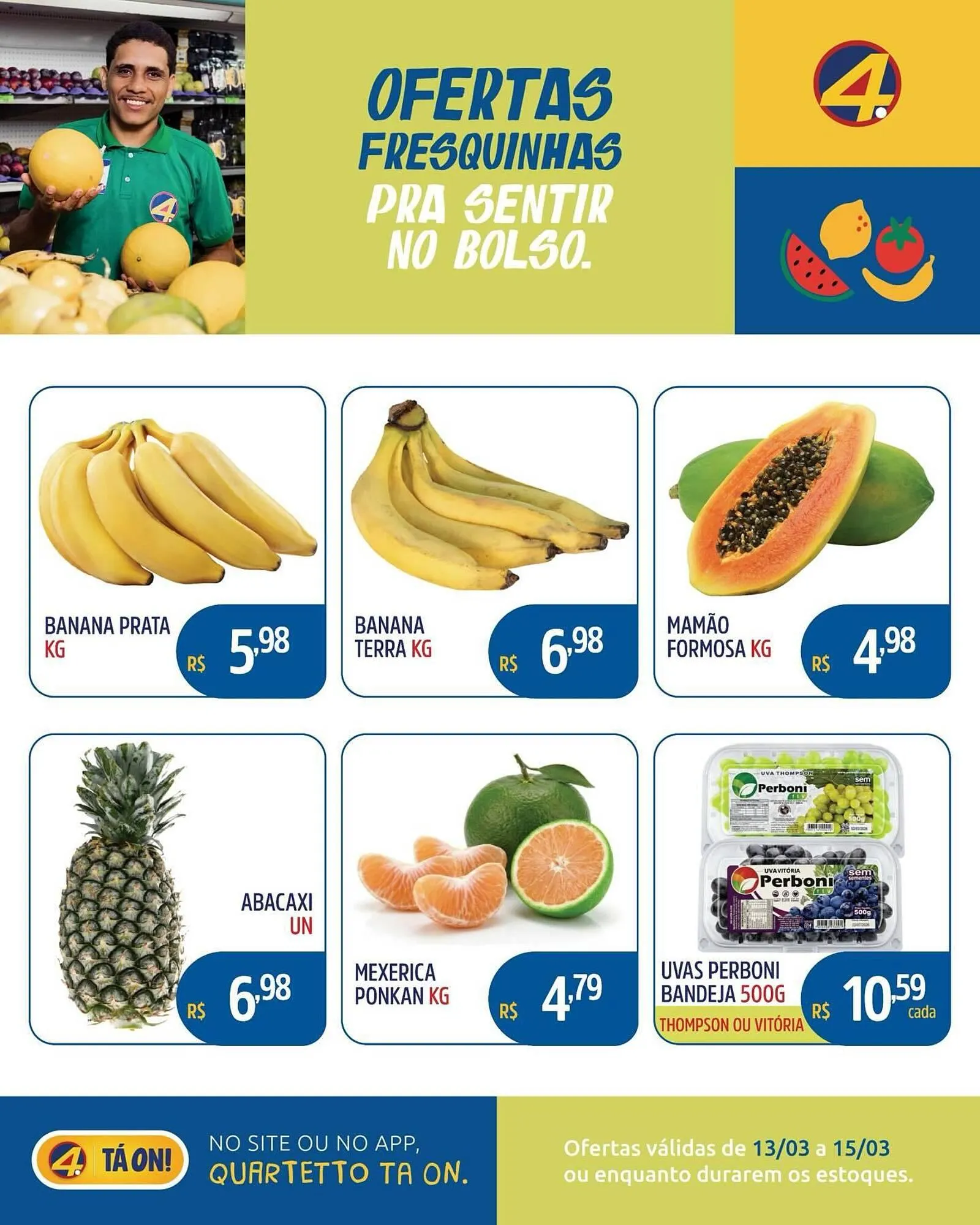 Encarte de Catálogo Quartetto Supermercados 13 de março até 15 de março 2026 - Pagina 1