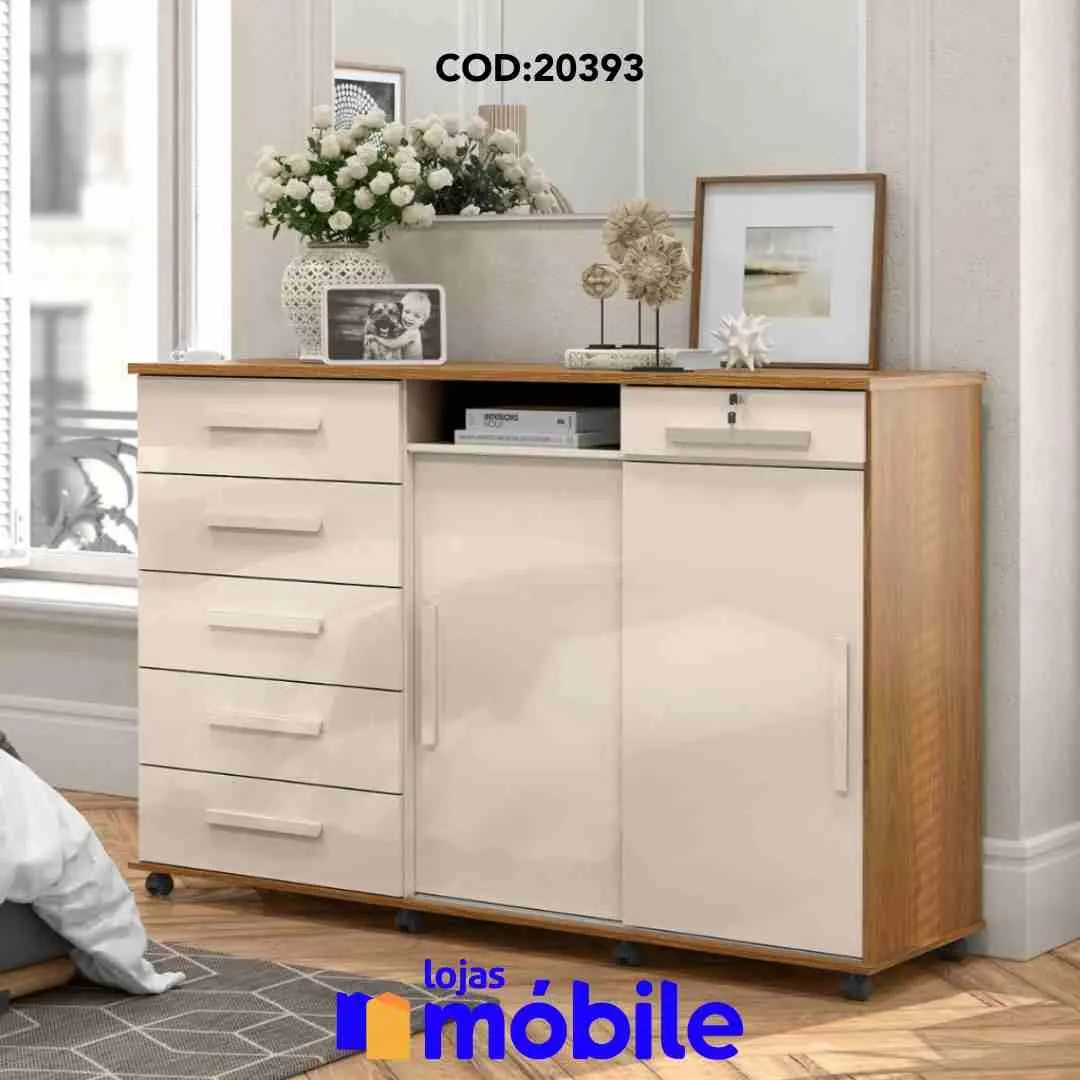 Cômoda 123x176cm 2 Portas e 6 Gavetas (20393)
