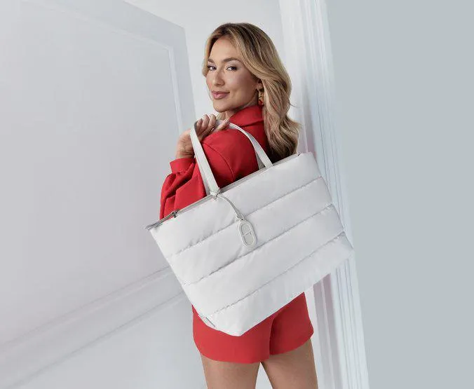 Bolsa Shopping Branca Grande Fluffy Nylon