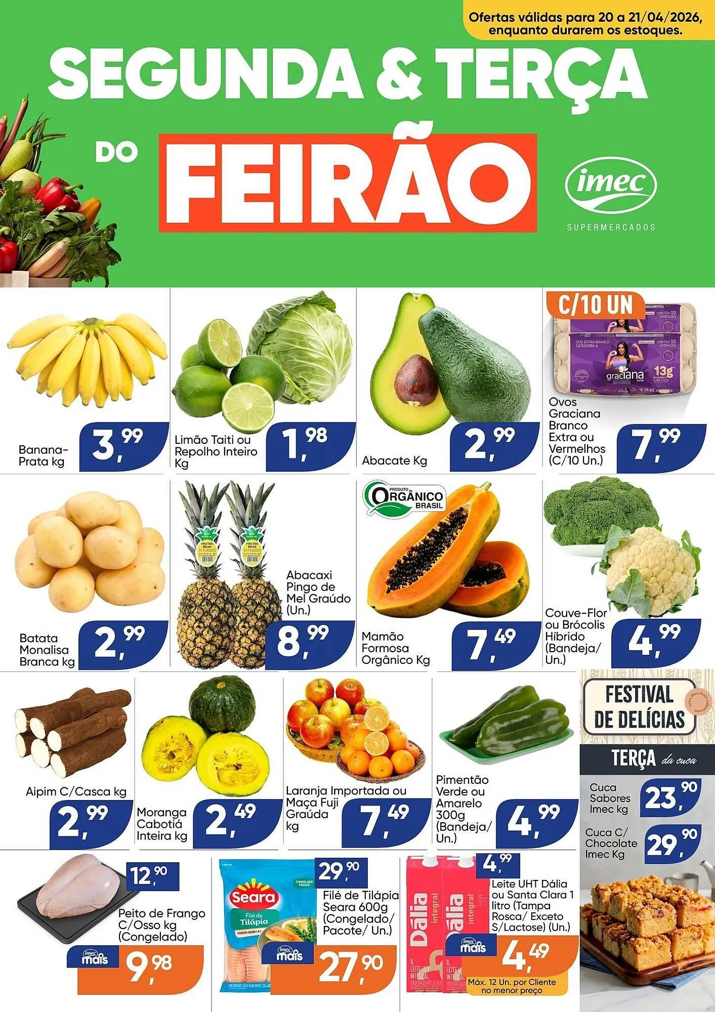 Encarte de Catálogo Imec Supermercados 20 de abril até 21 de abril 2026 - Pagina 1