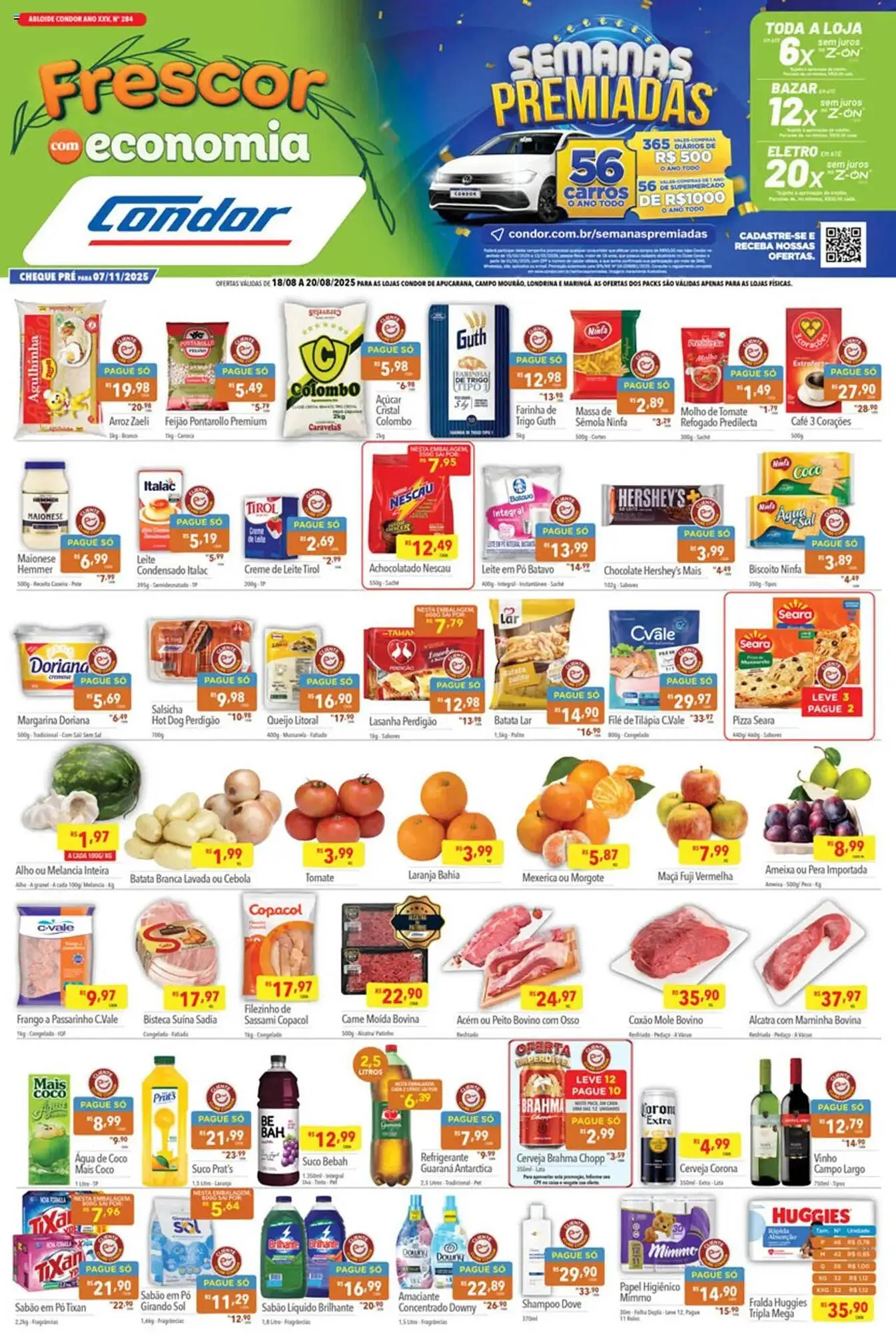 Encarte de Catálogo Supermercados Condor 18 de agosto até 20 de agosto 2025 - Pagina 1