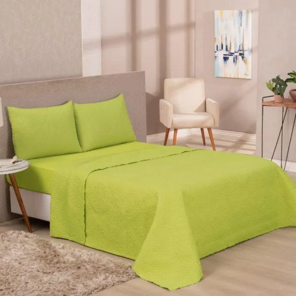 Cobre Leito Colcha Queen Avulso Colors Verde Pistache Vestcasa