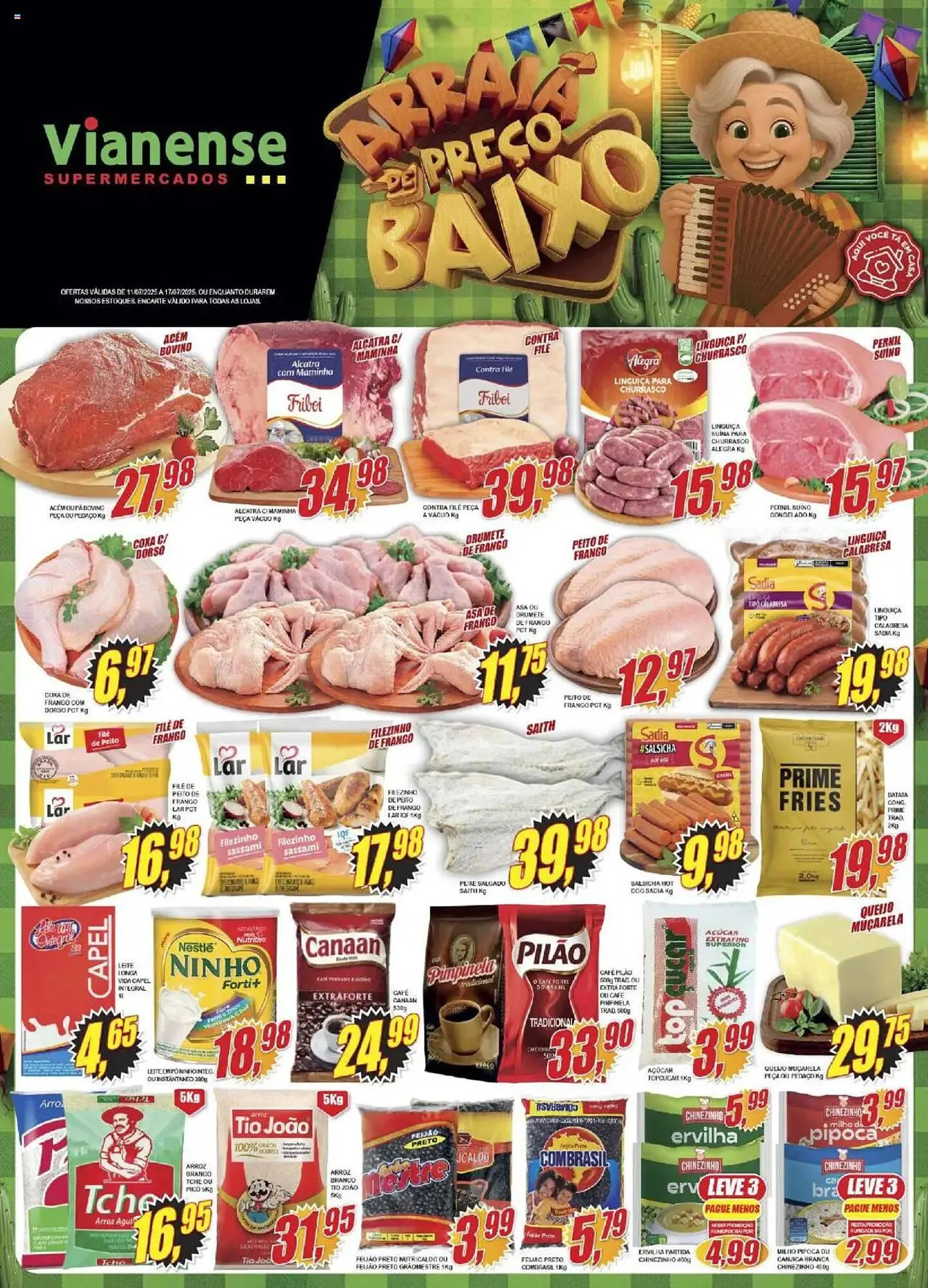 Encarte de Catálogo Vianense Supermercados 11 de julho até 18 de julho 2025 - Pagina 1