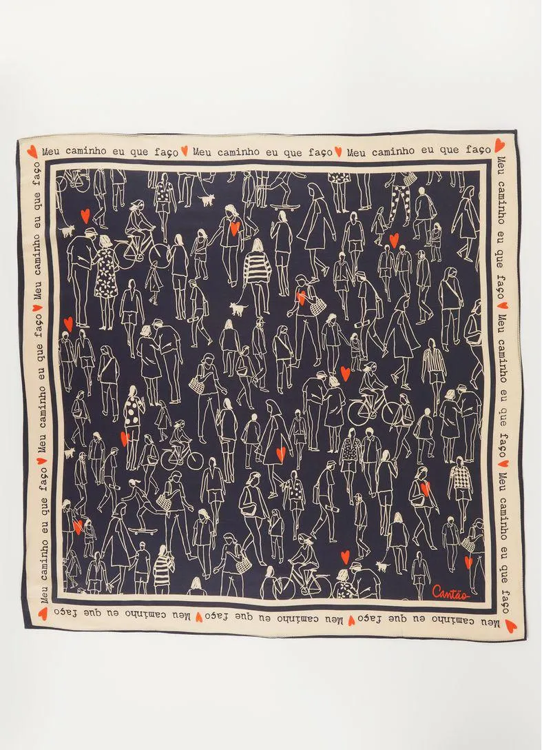 Lenço estampado people - LENÇO ESTAMPADO PEOPLE