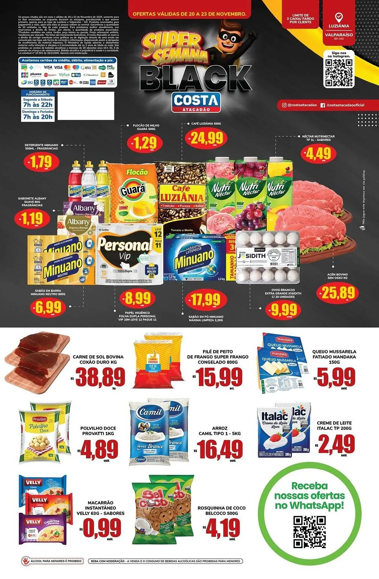 Encarte de Tabloide Costa Atacadão 20 de novembro até 23 de novembro 2025 - Pagina 1