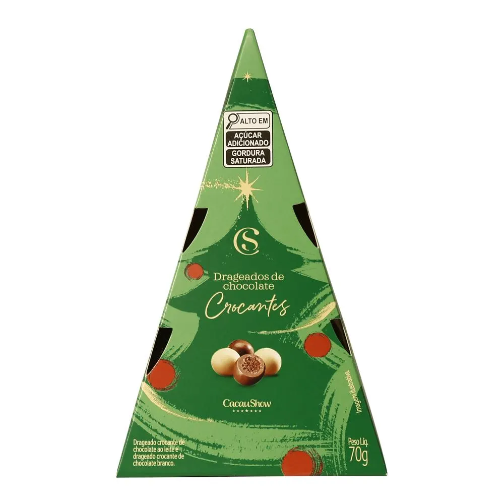 Drageados Árvore de Natal ao Leite e Branco 70g