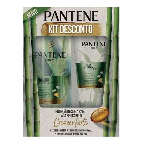 Kit Shampoo 400ml + Condicionador 175ml Pantene Bambu