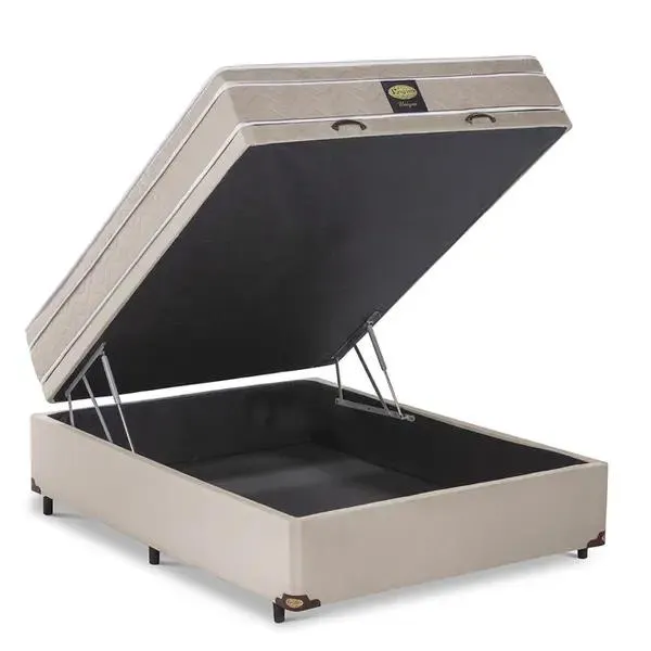 Cama Box Baú + Colchão King Star Macio Molas Ensacadas Unique Prime