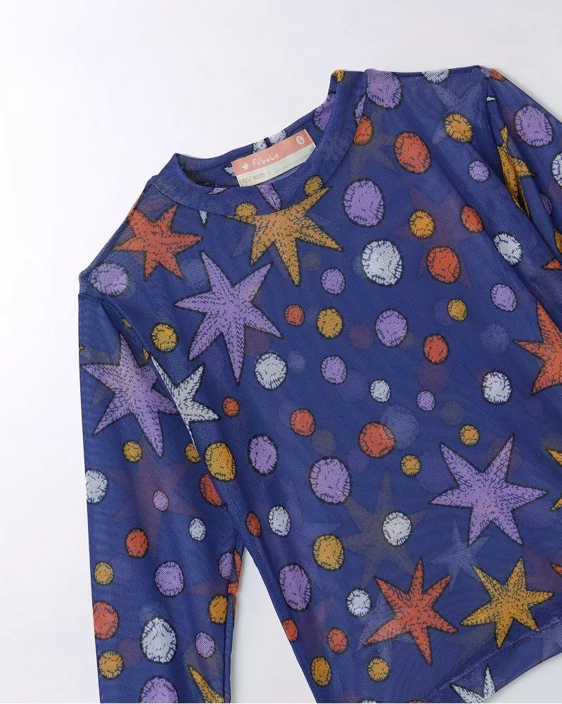 Blusa Tule Ceu Do Deserto Azul