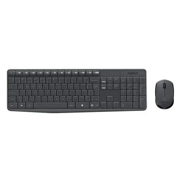 Combo Teclado e Mouse sem fio Logitech MK235 com Conexão USB, Pilhas Inclusas e Layout ABNT2 CX 1 UN