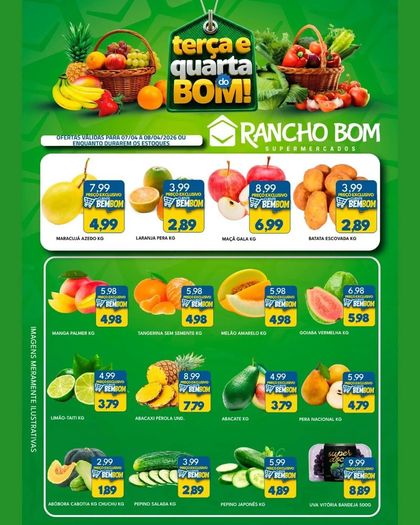 Encarte de Catálogo Rancho Bom Supermercados 7 de abril até 8 de abril 2026 - Pagina 1
