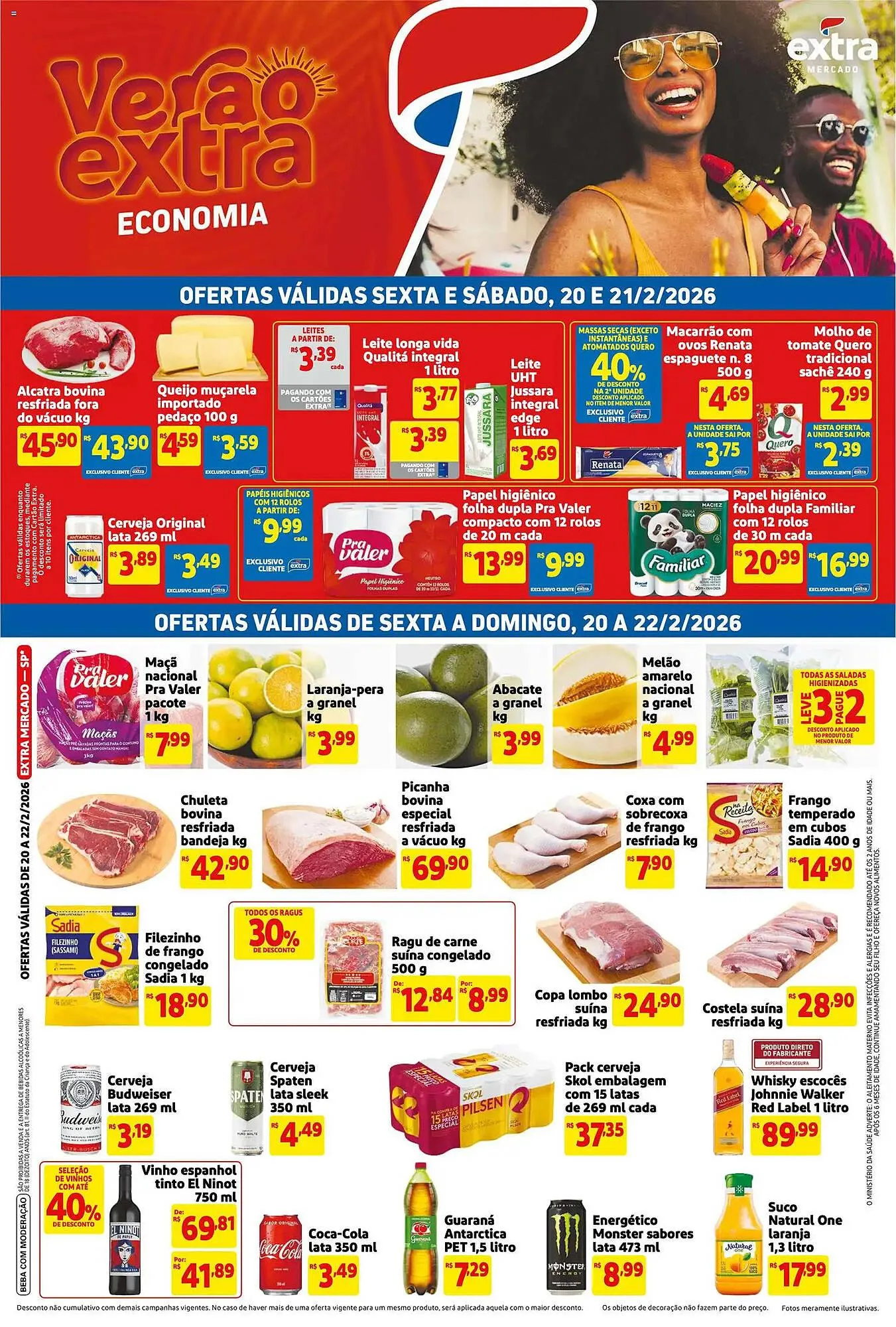 Encarte de Encarte Mercado Extra 20 de fevereiro até 22 de fevereiro 2026 - Pagina 1
