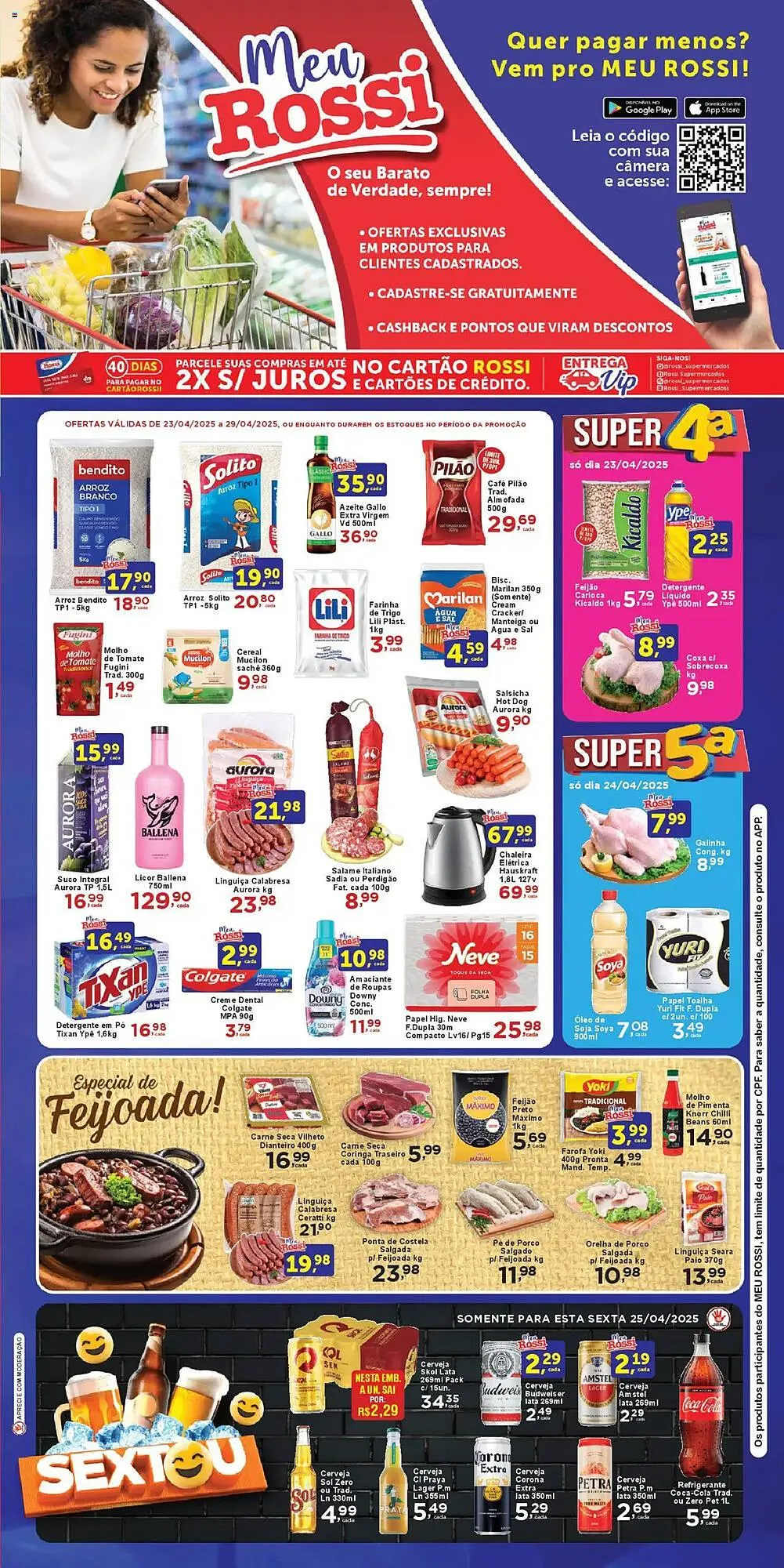 Encarte de Catálogo Rossi Supermercado 23 de abril até 29 de abril 2025 - Pagina 1