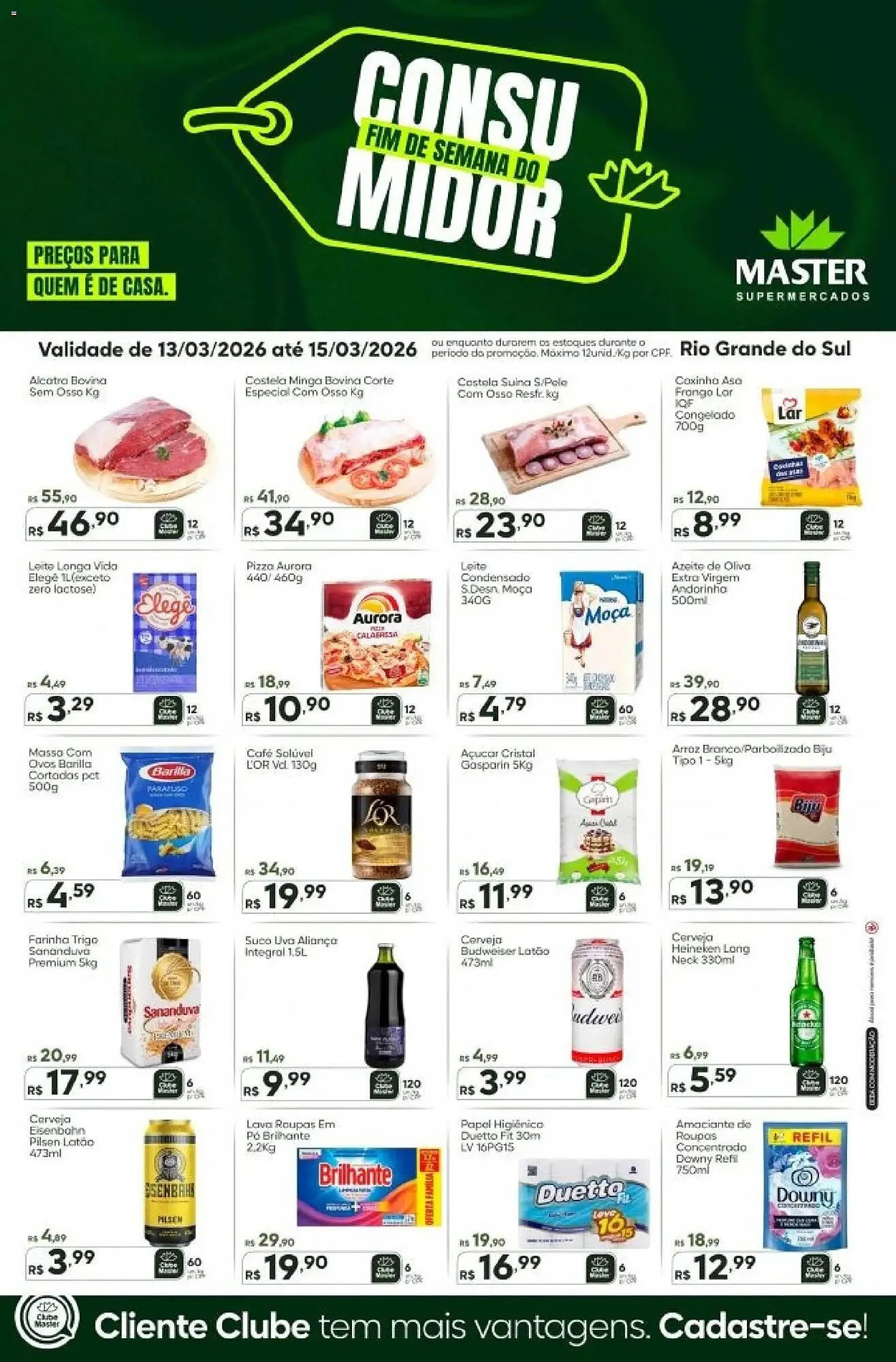 Encarte de Folheto Master Supermercados 13 de março até 15 de março 2026 - Pagina 1