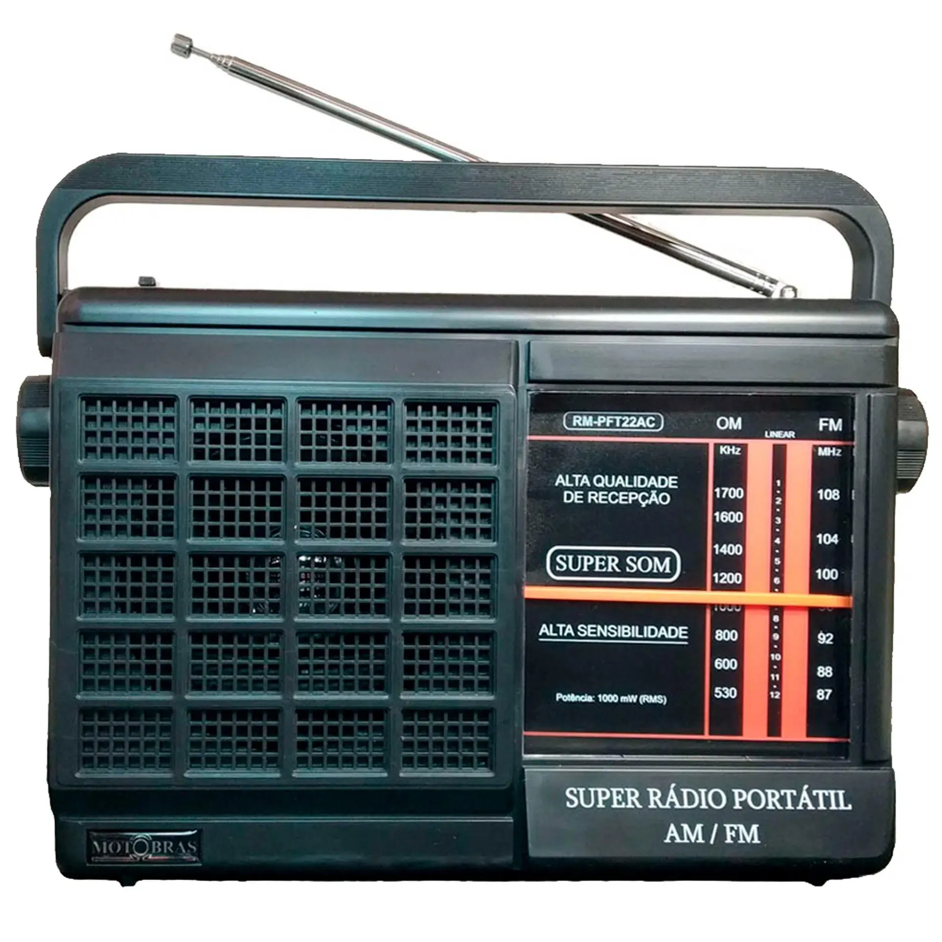 Rádio Portátil Motobrás RM-PFT22AC 2 Faixas AM/FM 1W